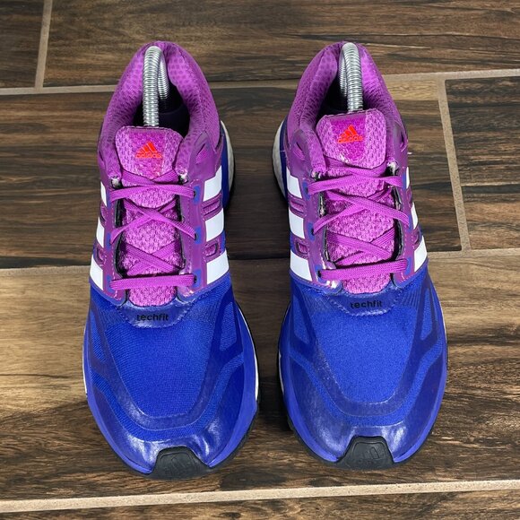 adidas Response Boost Techfit Womens Size 8 Running Shoes Blue Purple Sneaker - Picture 12 of 13